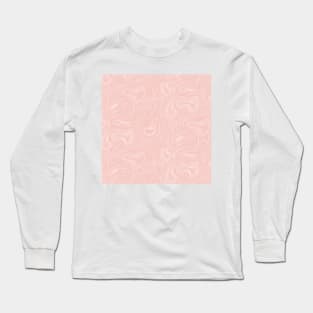 Blush Pink Line Art Long Sleeve T-Shirt